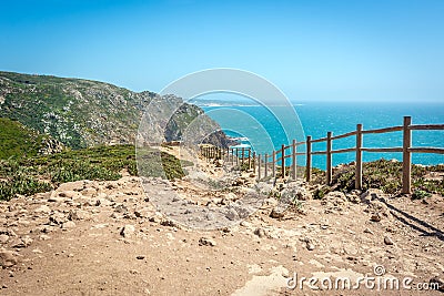 Cabo da Roca, Cape Roca in Sintra, Portugal. Atlantic ocean. Stock Photo