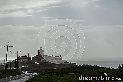 Cabo da Roca, the westernmost point of European Portugal, the European mainland, and the Eurasian continent. Stock Photo