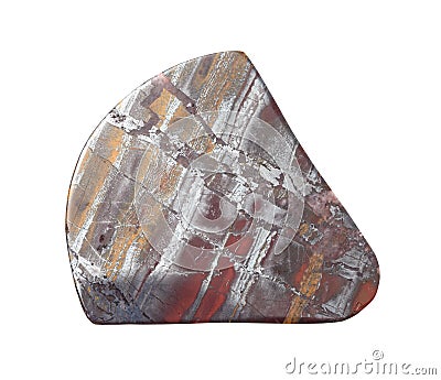 Cabochon from polished Jaspillite gem isolated Stock Photo