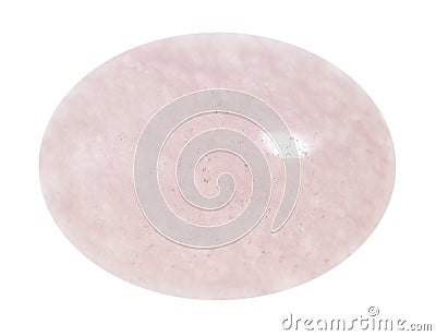 cabochon from polished rose quartz isolated Stock Photo