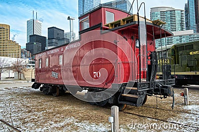 Caboose at the Toronto Railway museum Editorial Stock Photo