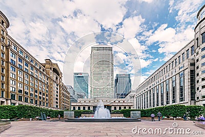 Cabot Square, Canary Wharf, London Editorial Stock Photo