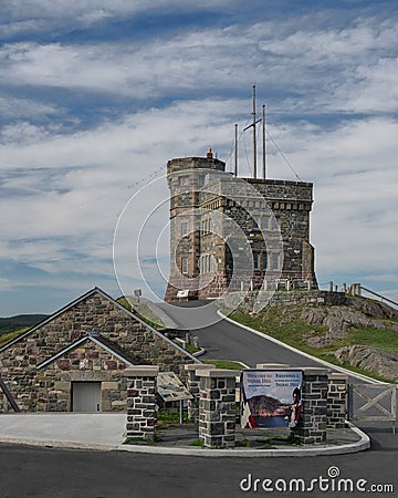Cabot Tower on Signal Hill in Newfoundland Editorial Stock Photo