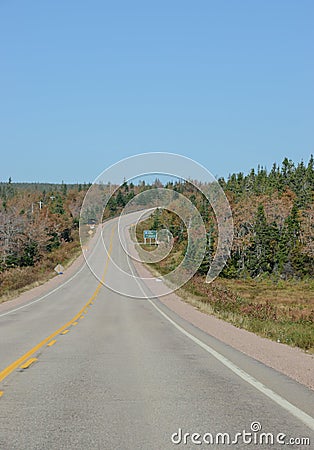 The Cabot Trail is a scenic highway on Cape Breton Island in Nova Scotia, Canada Stock Photo