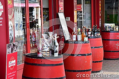 Cabourg; France - october 8 2020 : wine merchant Editorial Stock Photo