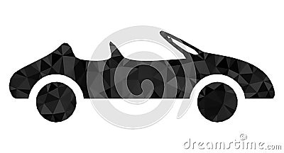Cabriolet Car Lowpoly Icon Vector Illustration