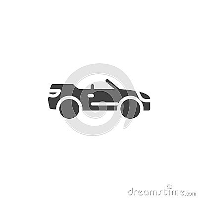 Cabriolet car side view vector icon Vector Illustration