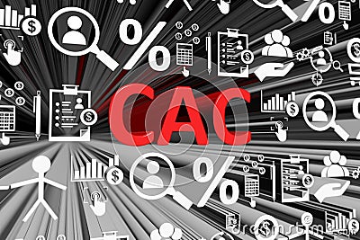 CAC concept blurred background Cartoon Illustration