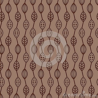 Cacao beans seamless pattern Vector Illustration