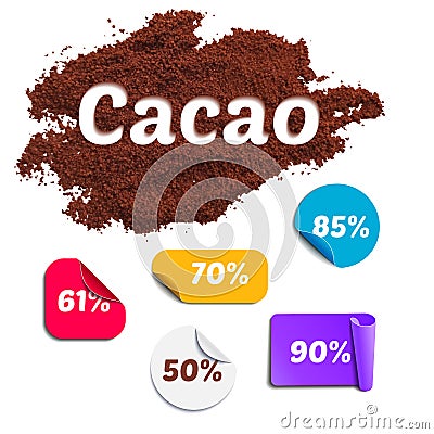 Cacao Percentage Set Vector Illustration