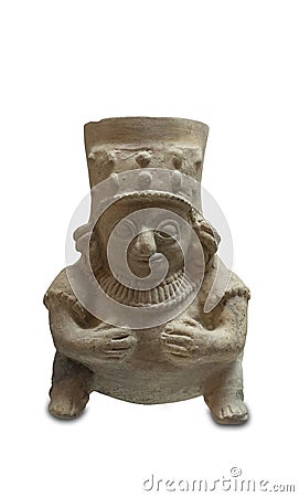 Jama Coaque culture seated figurine Editorial Stock Photo