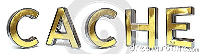 Cache to golden text Stock Photo