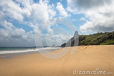 Cacimba do Padre Beach and Morro do Pico - Fernando de Noronha, Pernambuco, Brazil Stock Photo