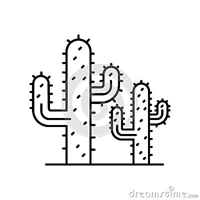 Cacti Line Style vector icon which can easily modify or edit Vector Illustration