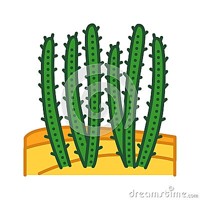 Cactus desert color line icon. Type of cacti. Grow in extremely dry environments. Pictogram for web page, mobile app, promo. UI UX Stock Photo