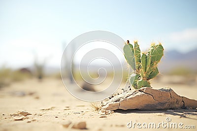 a cactus in a desert scene, showcasing arid hardiness zone Stock Photo