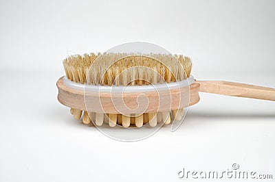 Cactus fiber brush isolated on white. Spa beauty concept. Massage brush for the body. Stock Photo