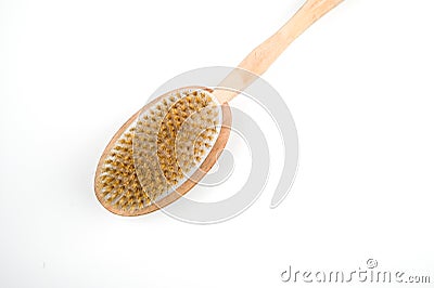 Cactus fiber brush isolated on white. Spa beauty concept. Massage brush for the body. Stock Photo