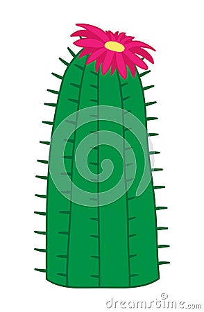 Cactus with flower Vector Illustration