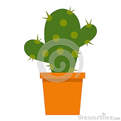 Cactus flower in pot icon isolated Vector Illustration