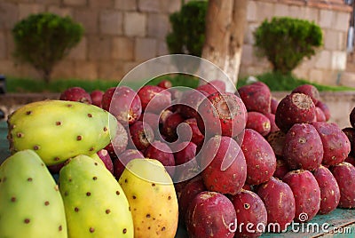 Cactus fruits on display in Zacatecas Stock Photo