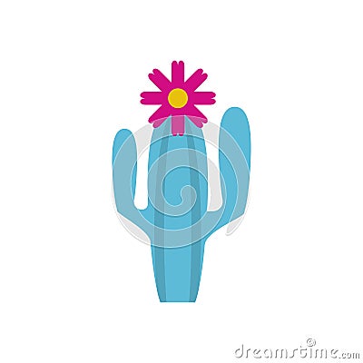 Cactus mexican plant flat style Vector Illustration