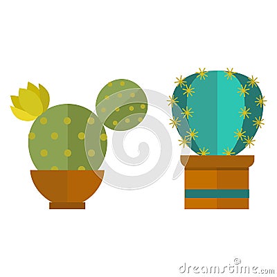 Cactus nature desert flower green mexican succulent tropical plant cacti floral vector illustration. Vector Illustration