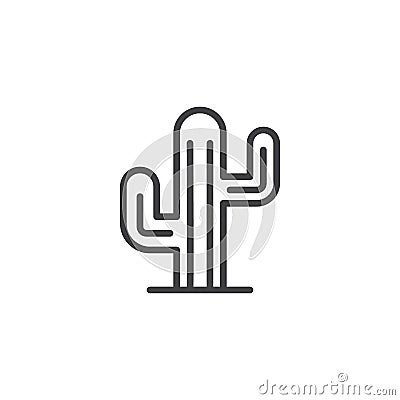 Cactus outline icon Vector Illustration