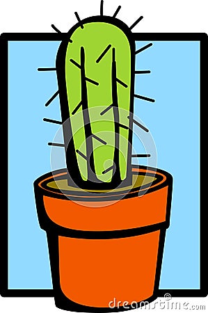 Cactus plant in a pot vector illustration Vector Illustration