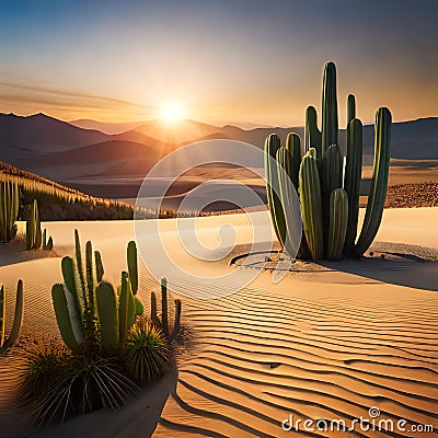 Cactus plants on the Desert Stock Photo
