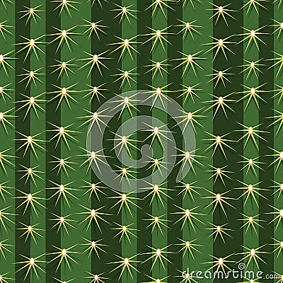 Cactus plants texture seamless pattern background Vector Illustration