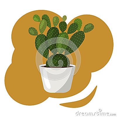 Cactus In A Pot. Vector image in a flat style. Vector Illustration