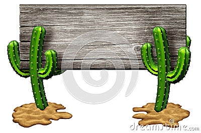 Cactus Sign Stock Photo