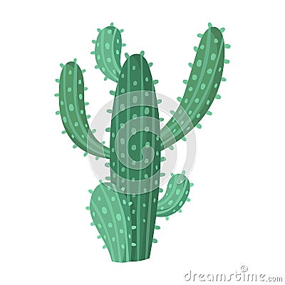 Cactus and succulent colorful cartoon vector illustration Vector Illustration