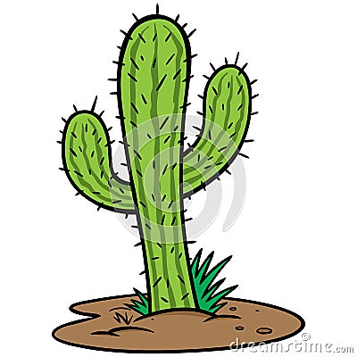 Cactus Tree Vector Illustration