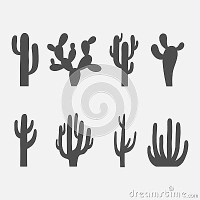 Cactus vector icon set Vector Illustration