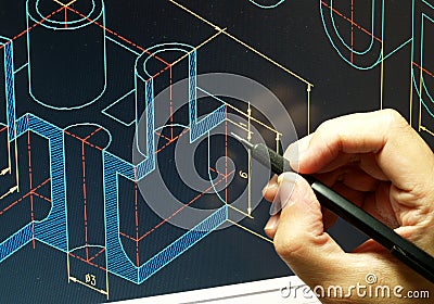 Cad blue print Stock Photo