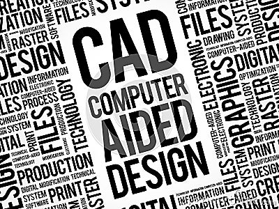 CAD - Computer Aided Design word cloud Stock Photo