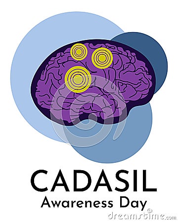 CADASIL Awareness Day, vertical poster for medical event, important date Vector Illustration