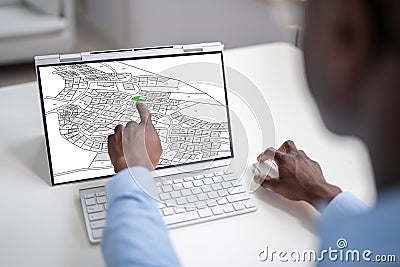 Cadastre City Building Survey Map Stock Photo
