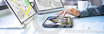 Cadastre City Building Survey Map Stock Photo