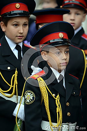 The cadets of the First Moscow cadet corps. Editorial Stock Photo