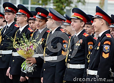 The cadets of the First Moscow cadet corps. Editorial Stock Photo