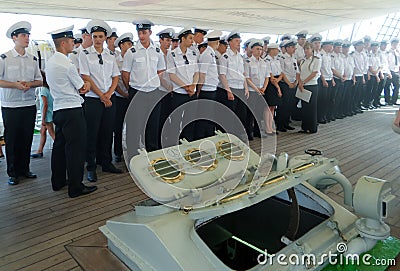 Cadets On Mircea Training Ship Editorial Stock Photo