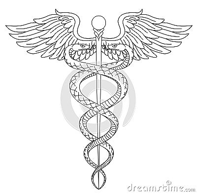 Cadeus Medical medecine pharmacy doctor acient symbol of the sci Vector Illustration