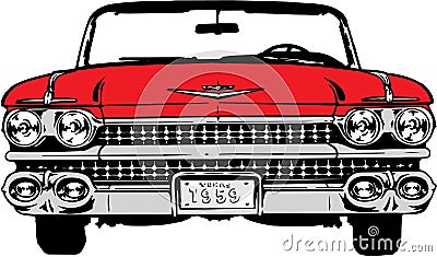 1959 Cadillac Illustration Vector Illustration