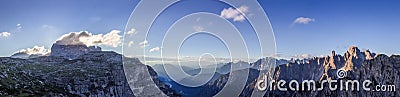 Cadini Valley in Dolomites Sunrise Stock Photo