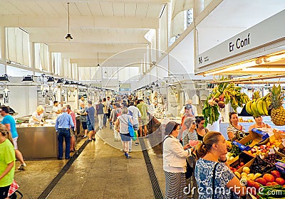 Cadiz downtown Market, Mercado Central de Abastos. Cadiz, Andalusia, Spain Editorial Stock Photo