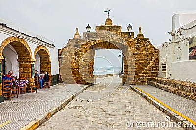 Cadiz, Spain. Fortress of San Sebastian gate Editorial Stock Photo