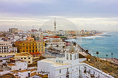 Cadiz town houses panoramic view, Spain Stock Photo